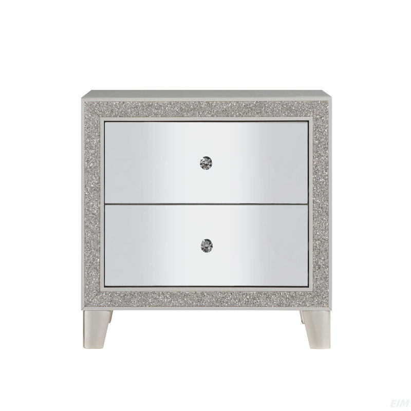 Table de chevet à finition miroir Sliverfluff