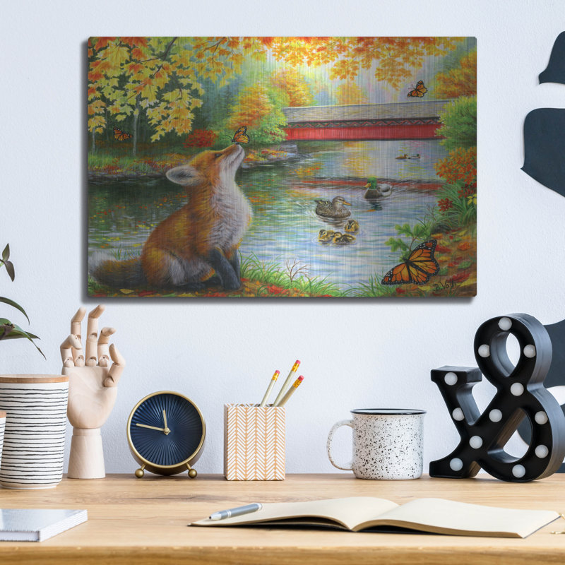 «August For Little Fox» par Bridget Voth, August Grove, art mural en métal, H 12 po x l 16 po