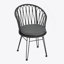 CHAISE, 2PCS avec 2 coussins, gris