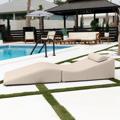 Adanely Sun Lounger - Luxurious Waterproof Folding Lounge & Chaise - Sunbrella by Ivy Bronx
