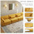 Maelina 4 - Piece Upholstered Orange Corduroy Modular Sectional Sofa with Pillow Back and Solid Wood Legs-244594884-244594880