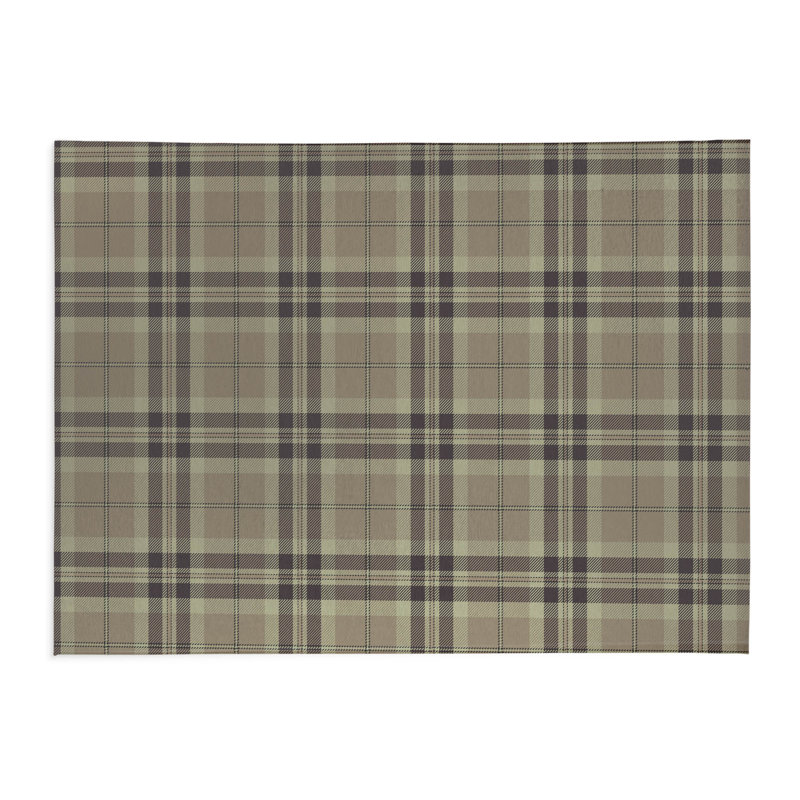 Vinny Tartan Kids Play Mat, Taupe/Gray, Rectangle 4' x 6'