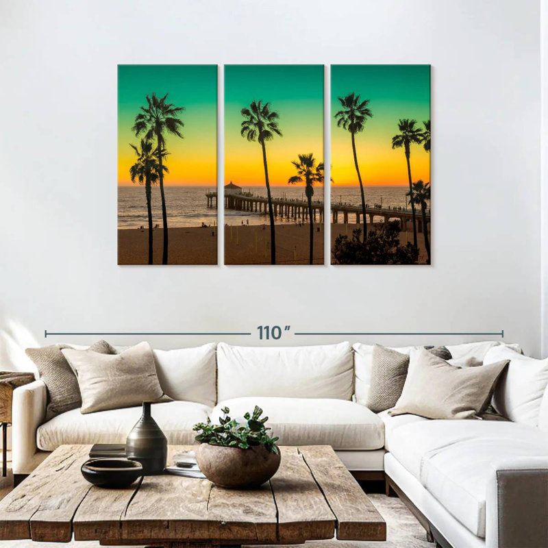 Gillard Manhattan Beach Palms, H 48 po x l 74 po