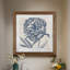 Indigo floral sur lin II - reproduction encadrée de qualité supérieure - prêt à accrocher - impression encadrée-1912078341-1912078338-1975915655