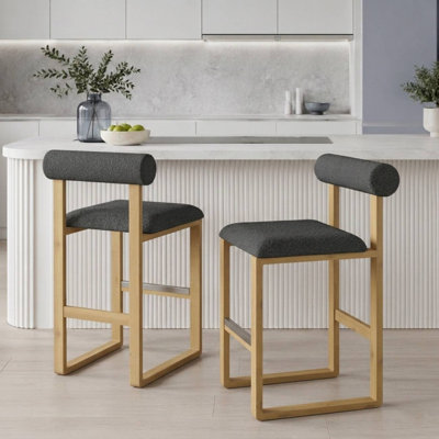 Brayden Upholstered Bar & Counter Stool with Wooden Sled Base