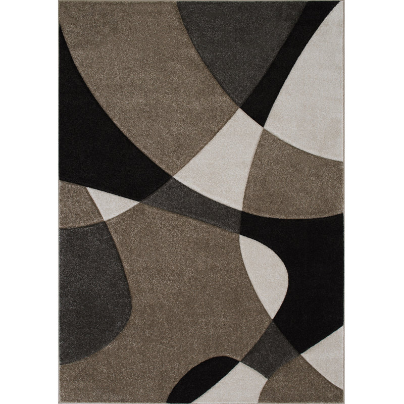 Tapis champagne à motif abstrait, Rectangle 7'9" x 10'5"