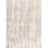 Hand-Knotted High-Quality Ivory and Silver Area Rug