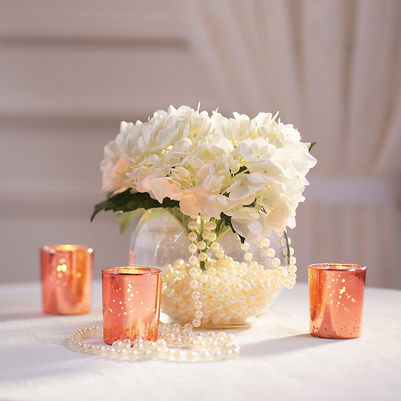 Glass Tabletop Votive Holder Set, Copper, 12