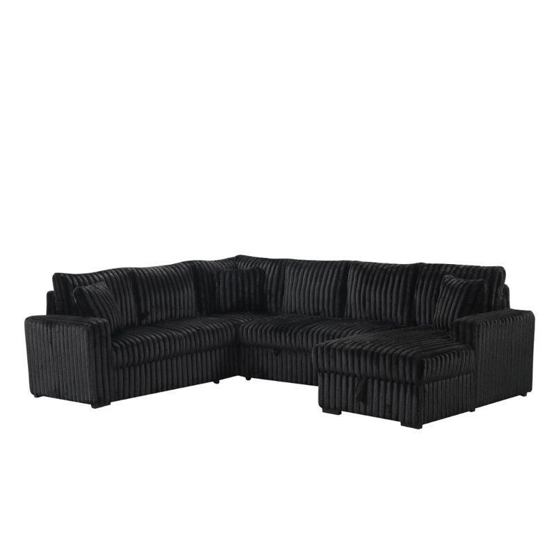 Sonic Black Sectional With Pull-Out Bed