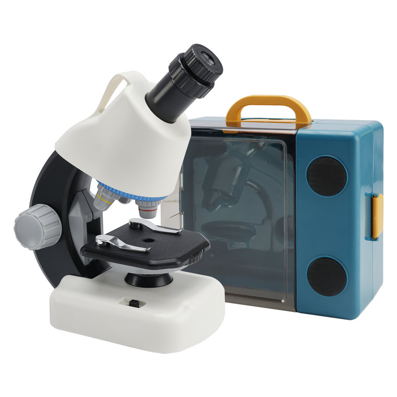 Handheld Microscope LED 100X-1200X Magnification Science Toys Kit For Kid, White