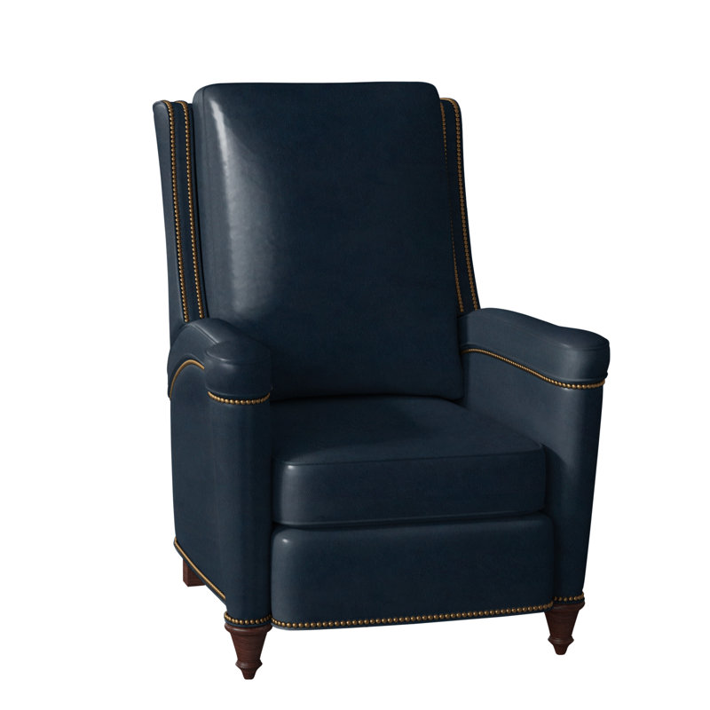 Mayes Recliner, Anilina Hunter Genuine Leather, French Natural, Mahogany
