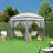 13 Ft. W x 11 Ft. D Weather-resistent Iron Patio Gazebo with sidewalls-110916855-110916852