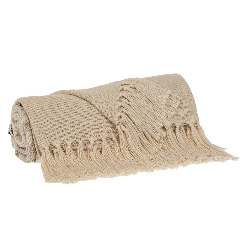 Jeté en coton beige