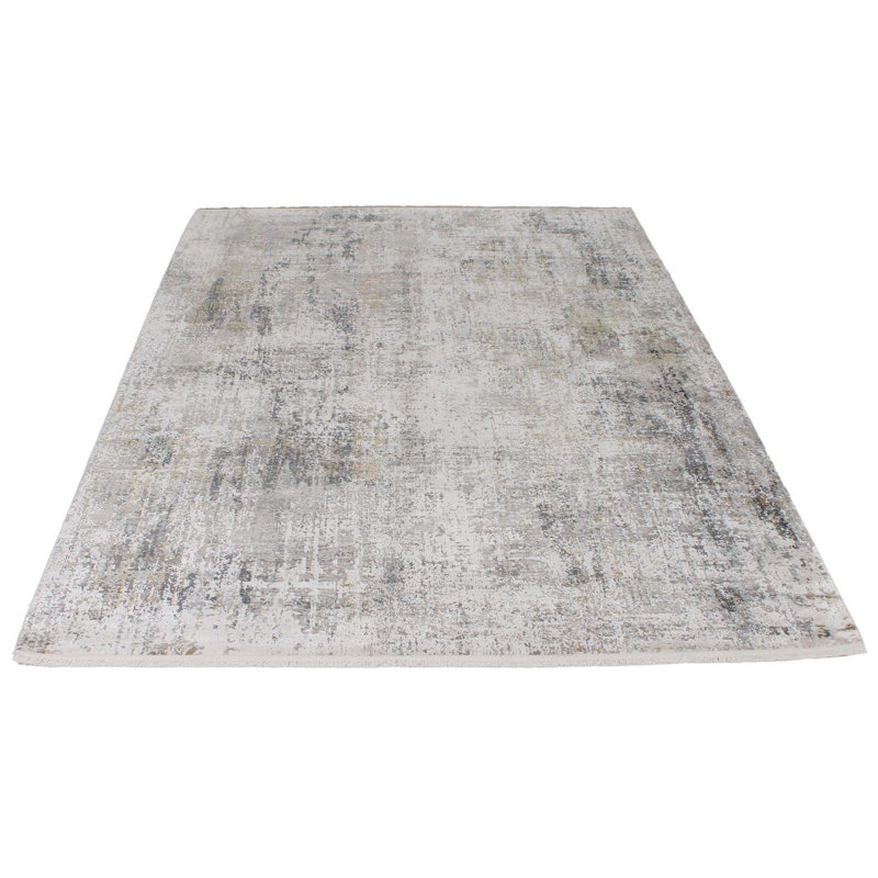 Tapis turc gris et doré 5x8