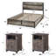 Ensemble de chambre à coucher complète rustique et de ferme 3 pièces Tryston, gris-118133715-118133716