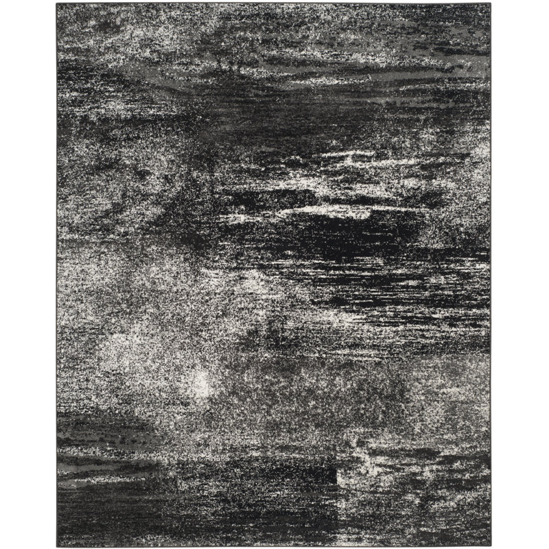 Tapis à motif abstrait Algonquin Performance, Rectangle 9 pi x 12 pi, Grey/Blue