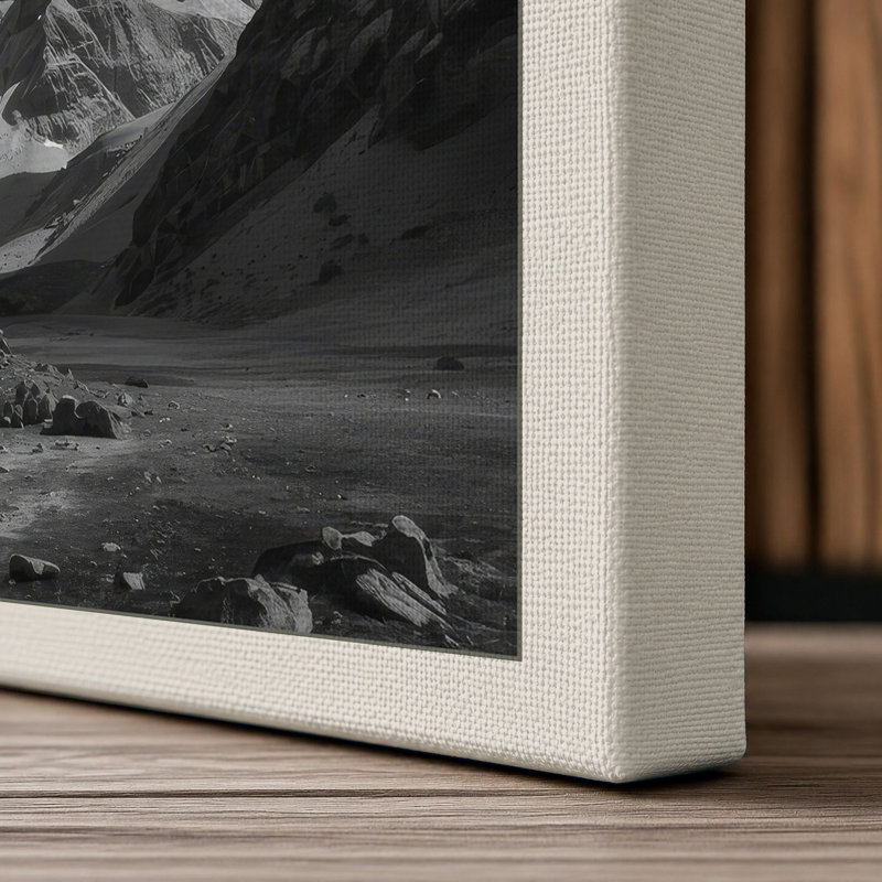 Alpine Peak Minimalist - Wrapped Canvas, 24x16 - 61.0 x 40.6 cm, Cream Border