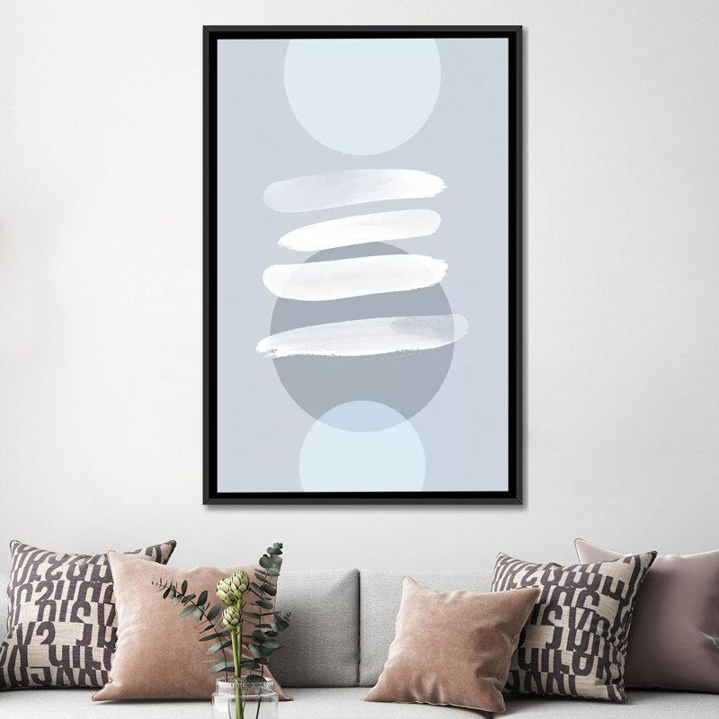 «minimaliste xviii. x', impression sur toile, H 26 po x l 18 po x P 1,5 po, Toile avec cadre noir, Pas de tapis