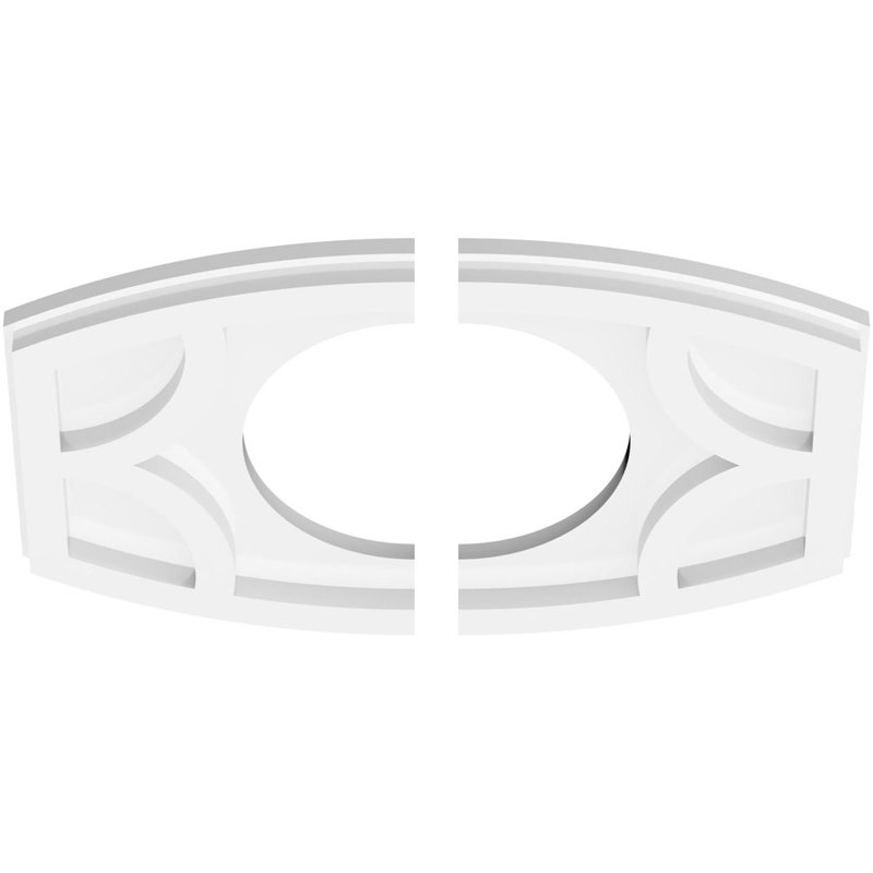 14"W x 9 3/8"H x 6"ID x 7 1/2"C x 1"P Kailey Architectural Grade PVC Contemporary Ceiling Medallion, Two Piece