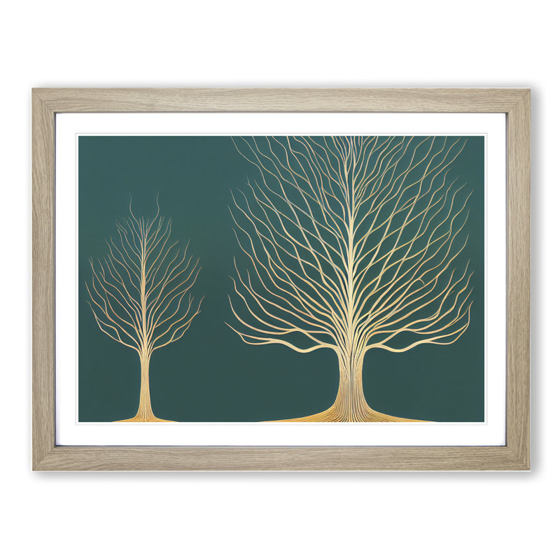 Iconic Trees - Single Picture Frame Print, 46cm H x 64cm W, Oak