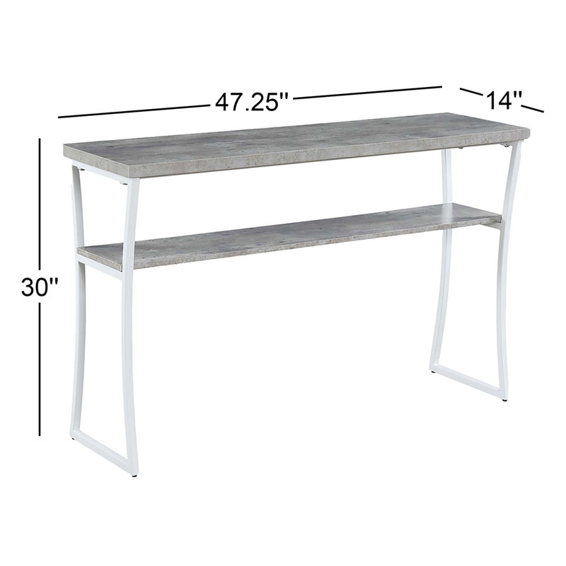 Console Meisha, Plateau en faux bouleau / base blanche