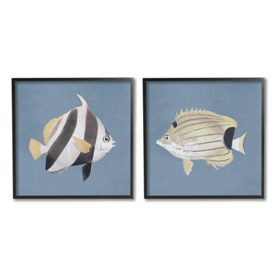 «Marine Fish Underwater Sea Life», ensemble de 2 giclées encadrées par Piddix
