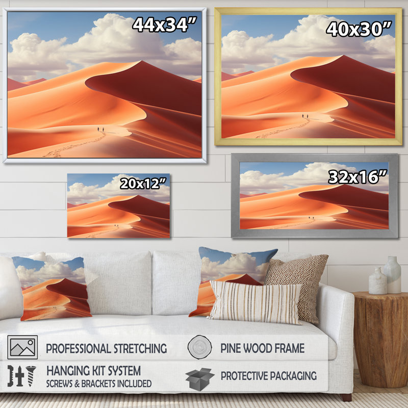 Sossusvlei Namibia A Desert II - Landscapes Canvas Prints, Cadre flottant doré, H 24 po x l 32 po x P 1 po