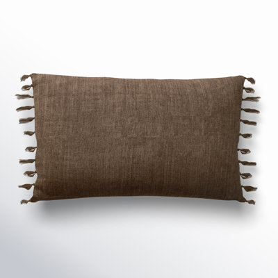 Sharron Tassels Linen Reversible Throw Pillow