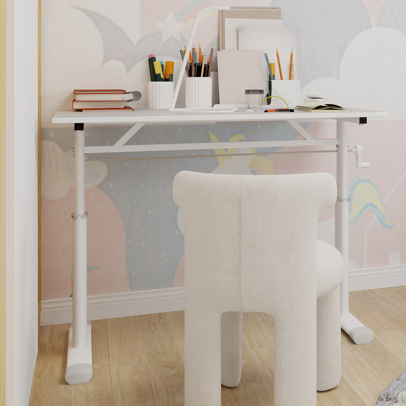 Bureau d'étude réglable adapté aux enfants et aux adultes, bureau à domicile multifonctionnel réglable en hauteur, design compact, dimensions du bureau: 60 cm x 100 cm