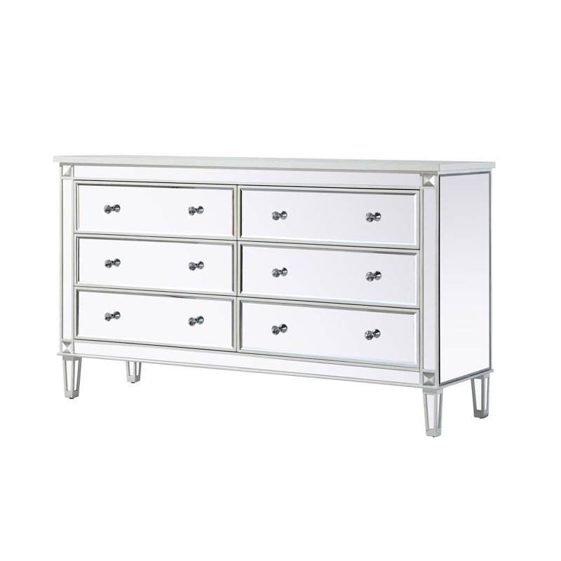 Commode double l 6 po SPARKS, Miroir / blanc antique