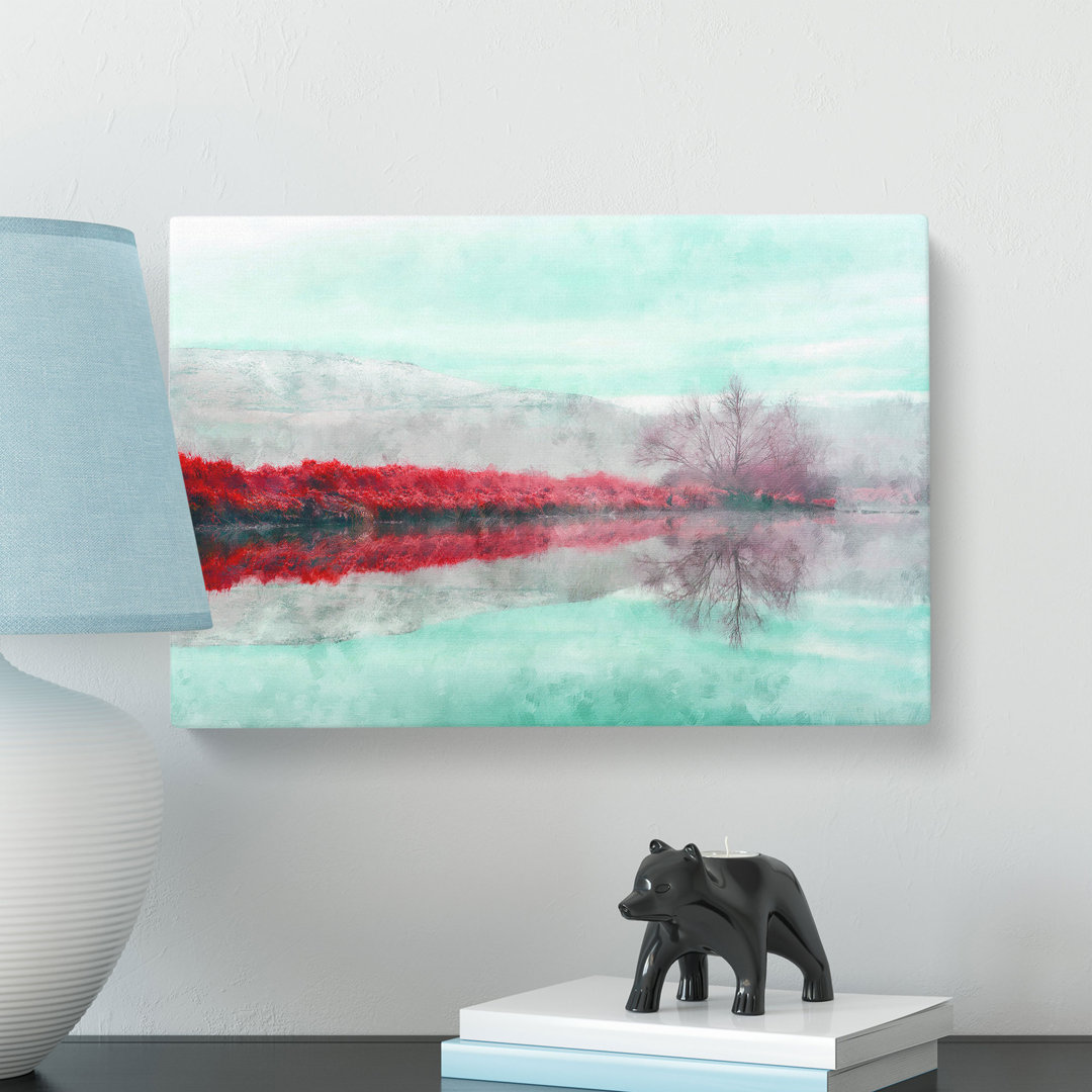 Fog Over A Lake in Ellensburg Painting Print