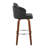 Dahlia 30" Contemporary Fixed-Height Barstool In Walnut Wood And Faux Leather With Round Chrome Footrest By Lumisource - Set Of 2-114850900