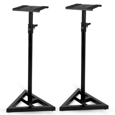  Speaker Stand 2Pc Heavy Duty Adjustable Telescoping Height 59.5" Triangle Base 100Lb Capacity