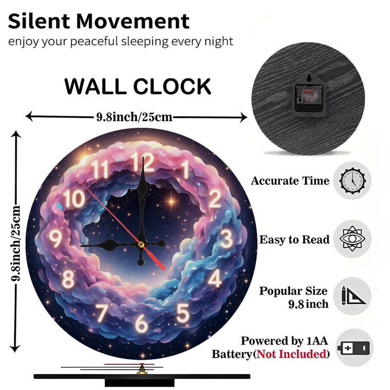 Horloge nébuleuse tourbillonnante