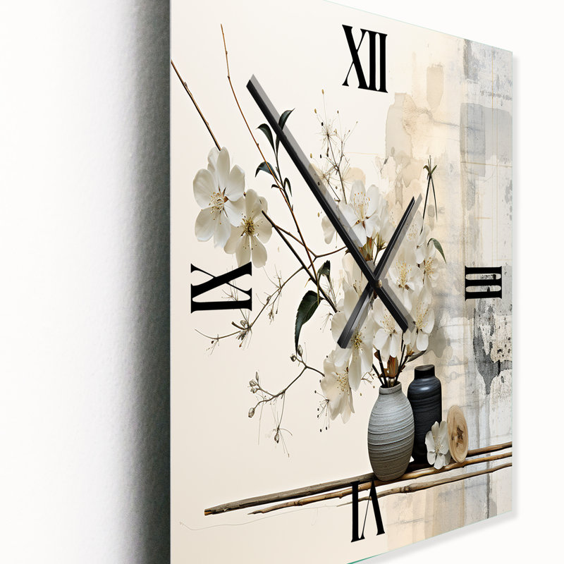 Jackielyn - Horloge murale asiatique surdimensionnée, H 32 po x l 24 po x P 1 po