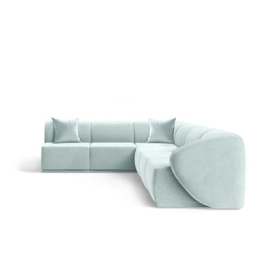 6 Seater Velvet Sofa & Chaise