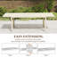 Table de salle à manger extensible en aluminium 97,2 po L-960709298