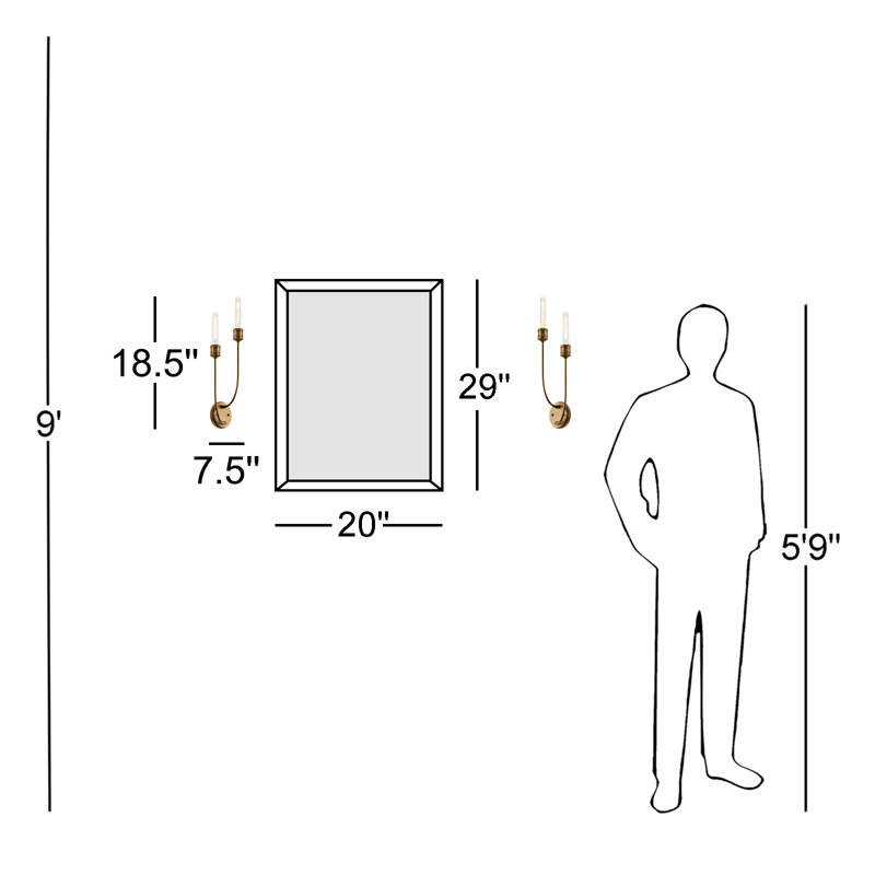Applique murale à 2 lumières pour bougie, Bronze satiné