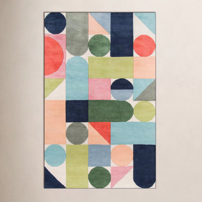 Glory Performance Hand Tufted Wool Geometric Indoor Rug