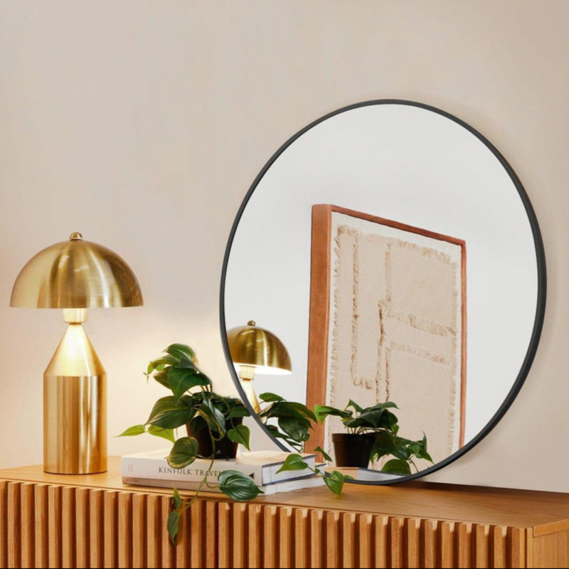 Luvine Mirror, 50 cm H x 50 cm W, Black