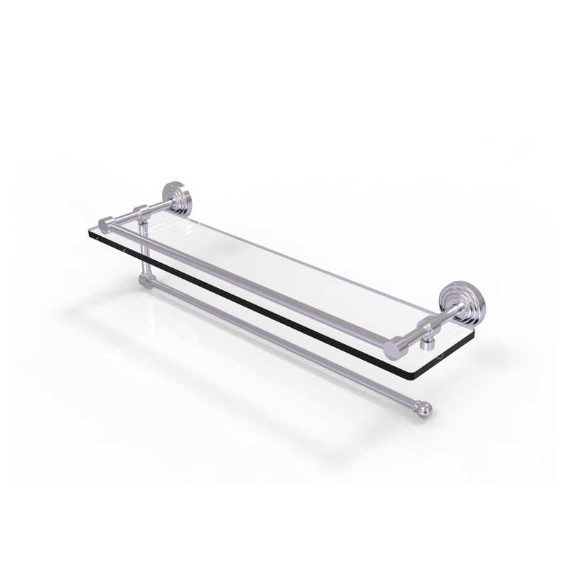 Beresford Bracket Shelf with Towel Bar, Satin Chrome