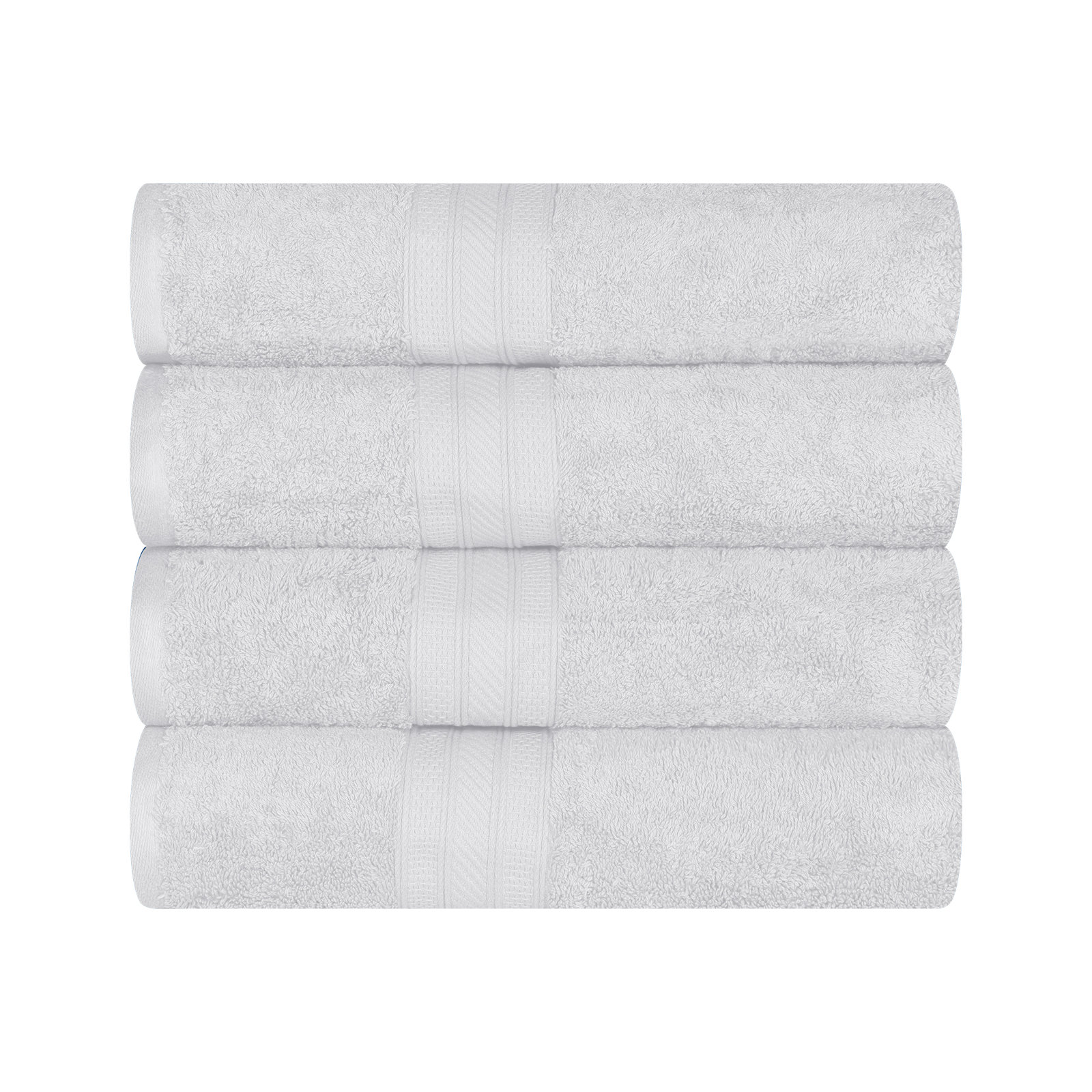 4-Piece Cotton Bath Towel Set, White