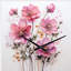 Horloge murale rose en forme de fleur rose-106133900