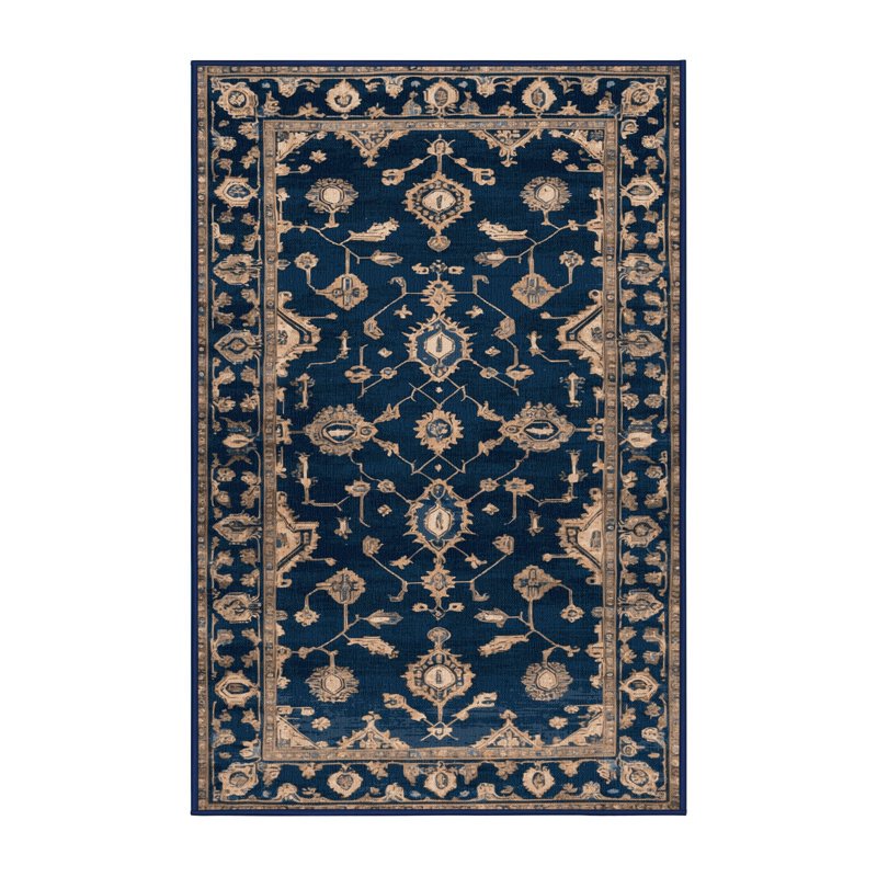 Machine Washable Overdyed Blue Area Rug, Rectangle 8' x 12'
