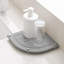 Plateau en diatomite de 10 pouces d'aspect marbre - plateau en pierre absorbant rapidement l'eau pour comptoir de salle de bain et évier de cuisine - Porte-éponge et organiseur de savon multifonctionnel