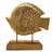 Lucky Fish Handmade Wooden Sculpture with Handcrafted Acacia Base for Office Decor, Christmas Decor & Mother’s Day Gifts – Gift for Mom