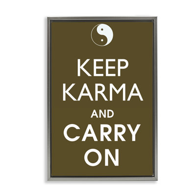 «Keep Karma & Carry On», art mural encadré flottant, design par Marcus Jules