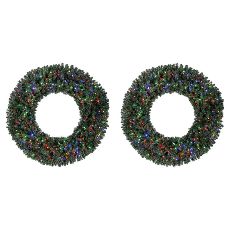 Faux Lighted Pine 60'' Wreath
