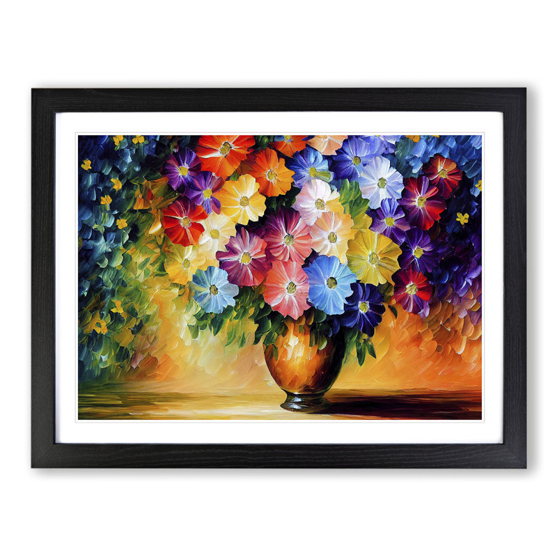 Mixed Flowers - Framed Print, Black Framed, 46cm H x 64cm W