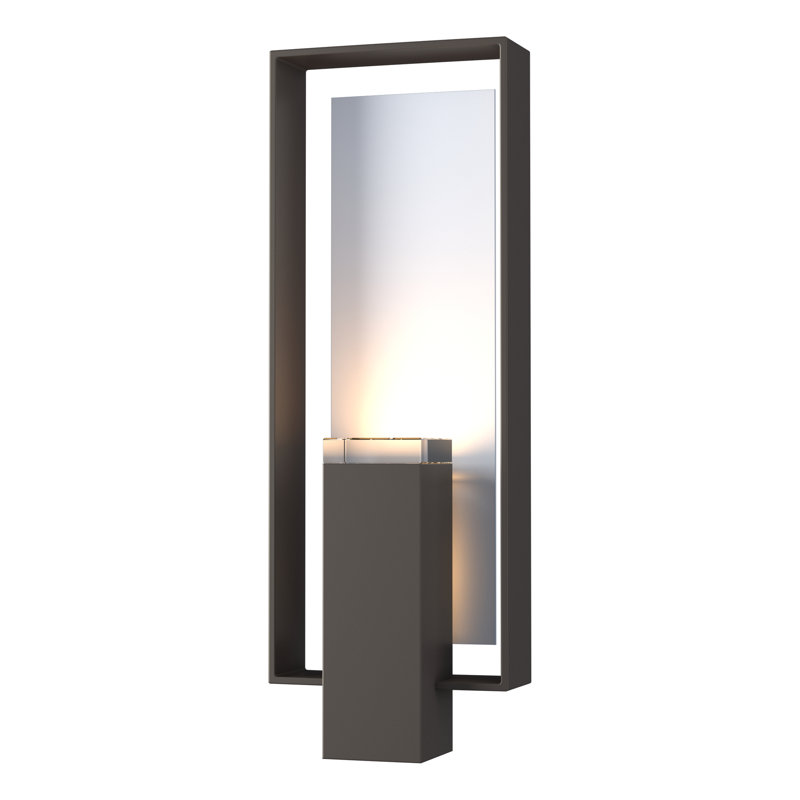 Plafonnier encastré d'extérieur 2 lumières Shadow Box, Fumée noire côtière, Blanc côtier